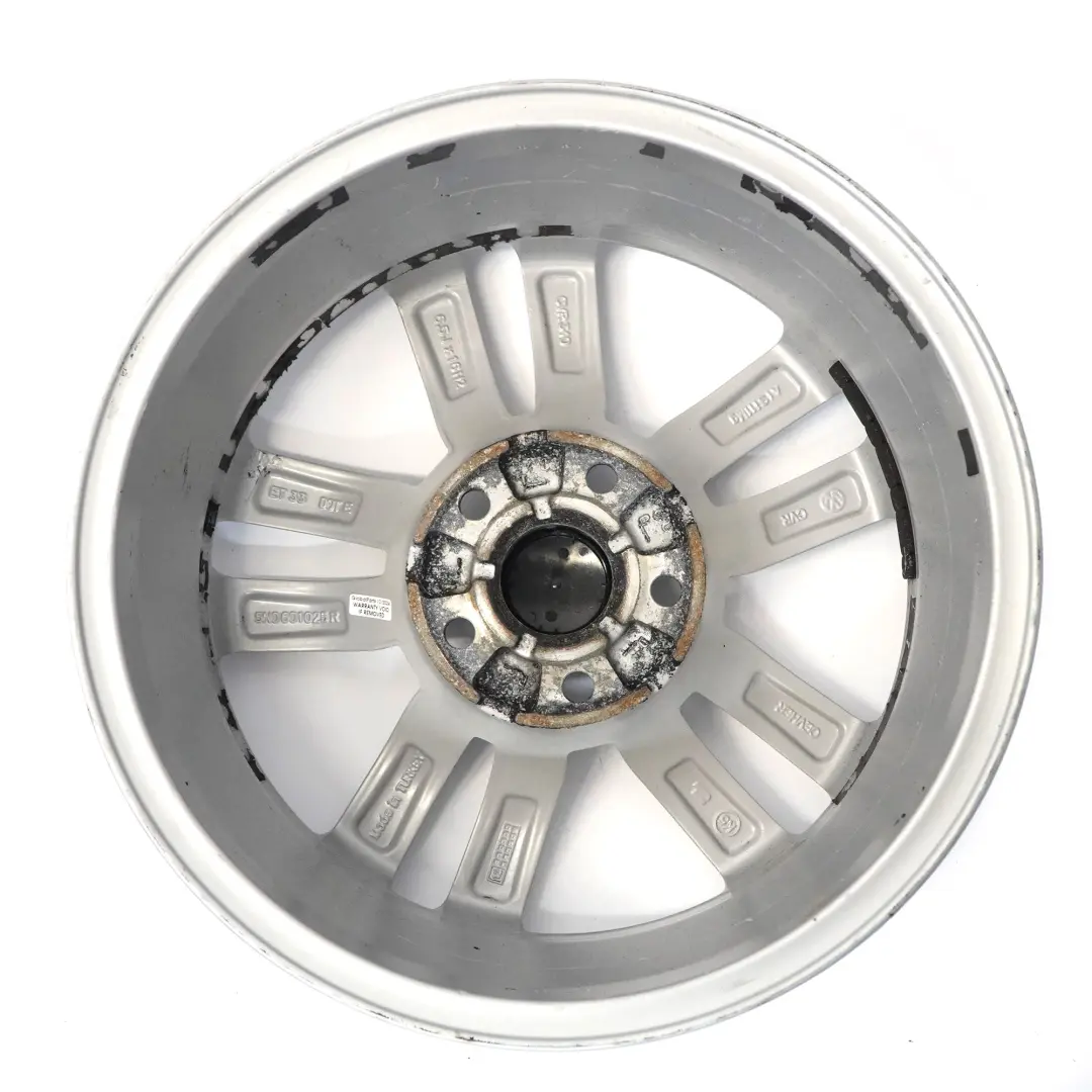 Volkswagen Tiguan 5N Silberne Leichtmetall Alufelge 16" 6.5J ET:33 5N0601025R - SKU 5N0601025R-2 - Teilenummer 5N0601025R-2