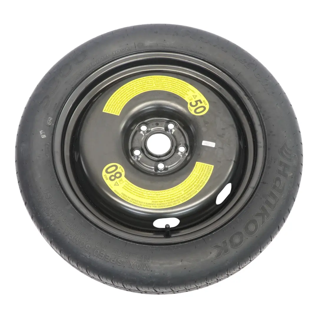 Spare Wheel Steel R18 Tyre 145/80 to VW Volkswagen Tiguan 5N Audi Q3 8U with Part number 5N0601027E VW Volkswagen Tiguan 5N Audi Q3 8U Spare Wheel Steel R18 Tyre 145/80 - SKU 5N0601027E-1 - Part number 5N0601027E