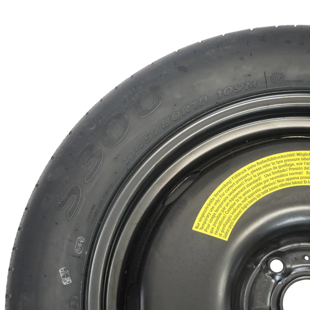 VW Volkswagen Tiguan 5N Audi Q3 8U Roue Acier R18 Pneu 145/80 - SKU 5N0601027E-1 - Numéro de pièce 5N0601027E