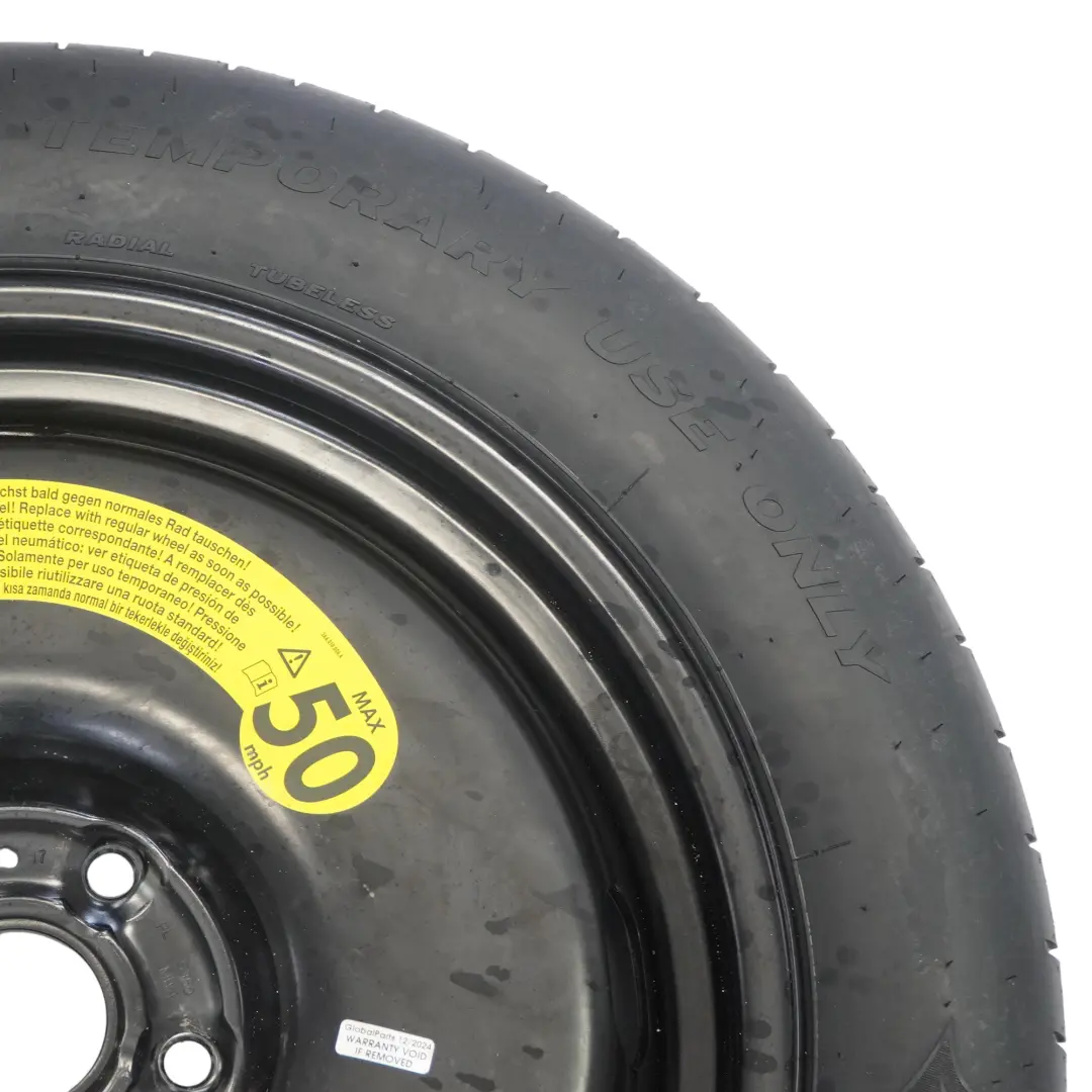 Ersatzrad Stahl R18 Reifen 145/80 für VW Volkswagen Tiguan 5N Audi Q3 8U mit Teilenummer 5N0601027E VW Volkswagen Tiguan 5N Audi Q3 8U Ersatzrad Stahl R18 Reifen 145/80 - SKU 5N0601027E-1 - Teilenummer 5N0601027E