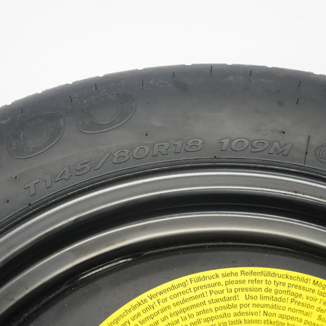 Spare Wheel Steel R18 Tyre 145/80 to VW Volkswagen Tiguan 5N Audi Q3 8U with Part number 5N0601027E VW Volkswagen Tiguan 5N Audi Q3 8U Spare Wheel Steel R18 Tyre 145/80 - SKU 5N0601027E-1 - Part number 5N0601027E