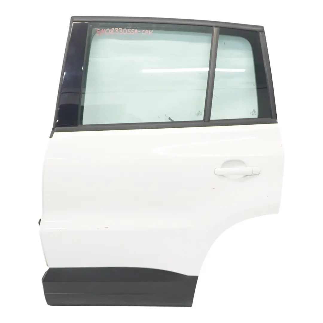 Door Rear Left N/S Candy White - B9A to Volkswagen VW Tiguan 5N with Part number 5N0833055A Volkswagen VW Tiguan 5N Door Rear Left N/S Candy White - B9A - SKU 5N0833055A-CAN - Part number 5N0833055A
