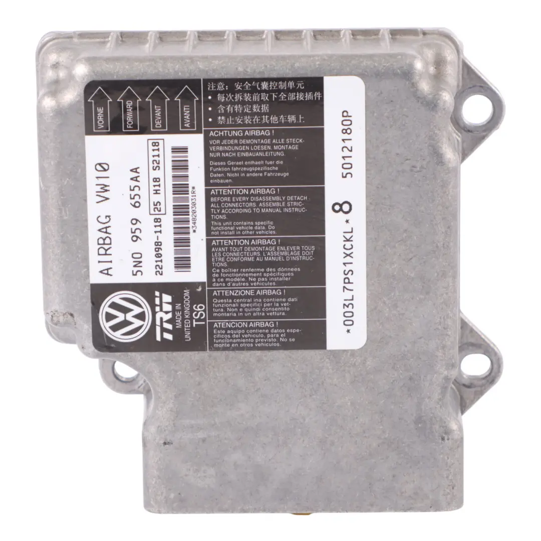 Volkswagen Tiguan 5N Módulo de Aire Control Choque Unidad ECU 5N0959655A - SKU 5N0959655AA - Número de pieza 5N0959655AA