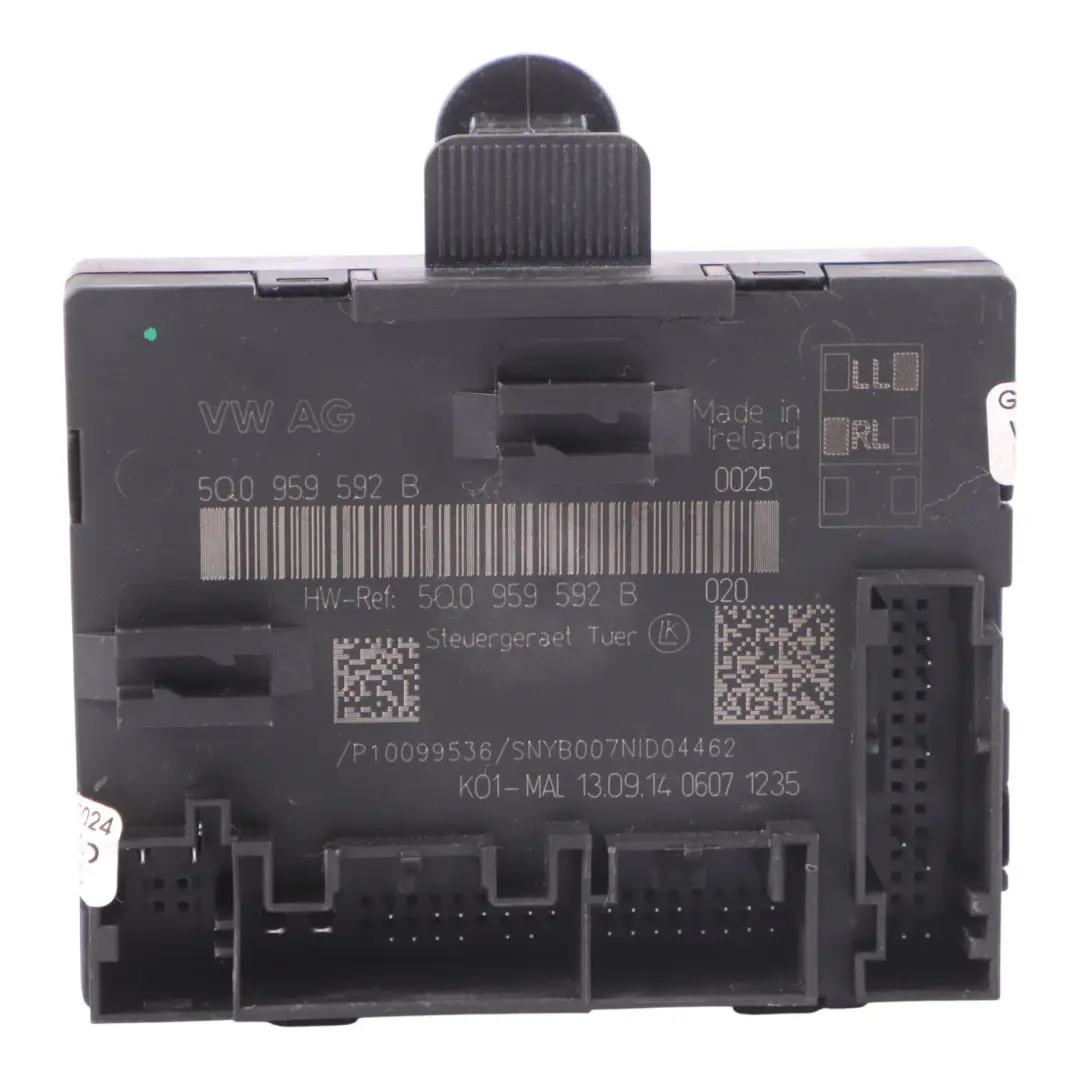 Door Module Control Unit Front Passenger Side to Audi A3 8V with Part number 5Q0959592B Audi A3 8V Door Module Control Unit Front Passenger Side - SKU 5Q0959592B - Part number 5Q0959592B