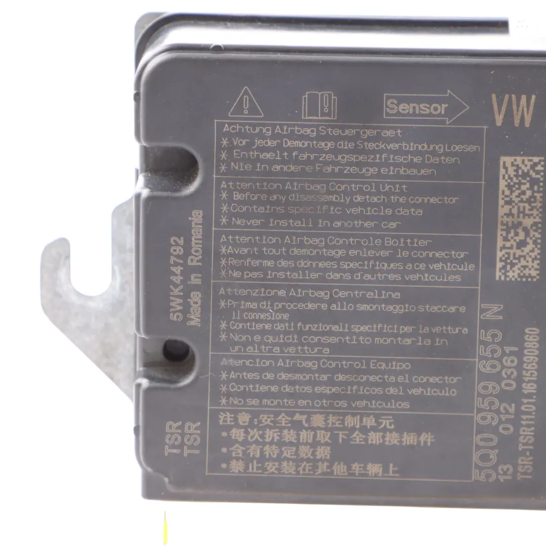 Module Control Sensor SRS System ECU Unit to Audi A3 8V Air with Part number 5Q0959655N Audi A3 8V Air Module Control Sensor SRS System ECU Unit - SKU 5Q0959655N - Part number 5Q0959655N