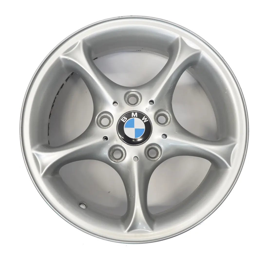 llanta de aleación de plata 16 "7J ET:47 Star Spoke para BMW Z4 E85 con número de pieza 6758187 BMW Z4 E85 llanta de aleación de plata 16 "7J ET:47 Star Spoke - SKU 6758187-2 - Número de pieza 6758187