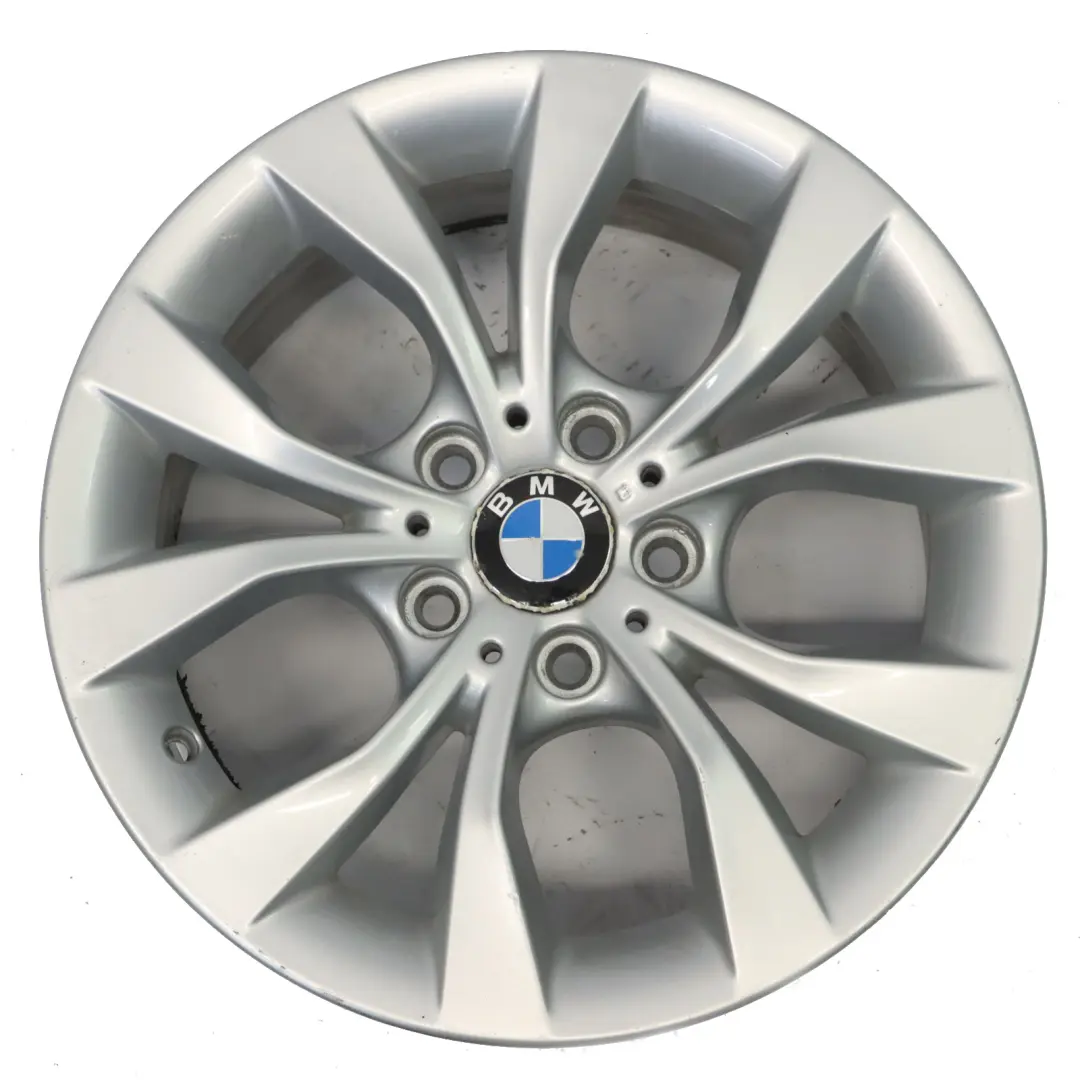Alloy Rim 17" V Spoke 318 ET:34 7,5J to BMW X1 E84 Silver Wheel with Part number 6789141 BMW X1 E84 Silver Wheel Alloy Rim 17" V Spoke 318 ET:34 7,5J - SKU 6789141-4 - Part number 6789141