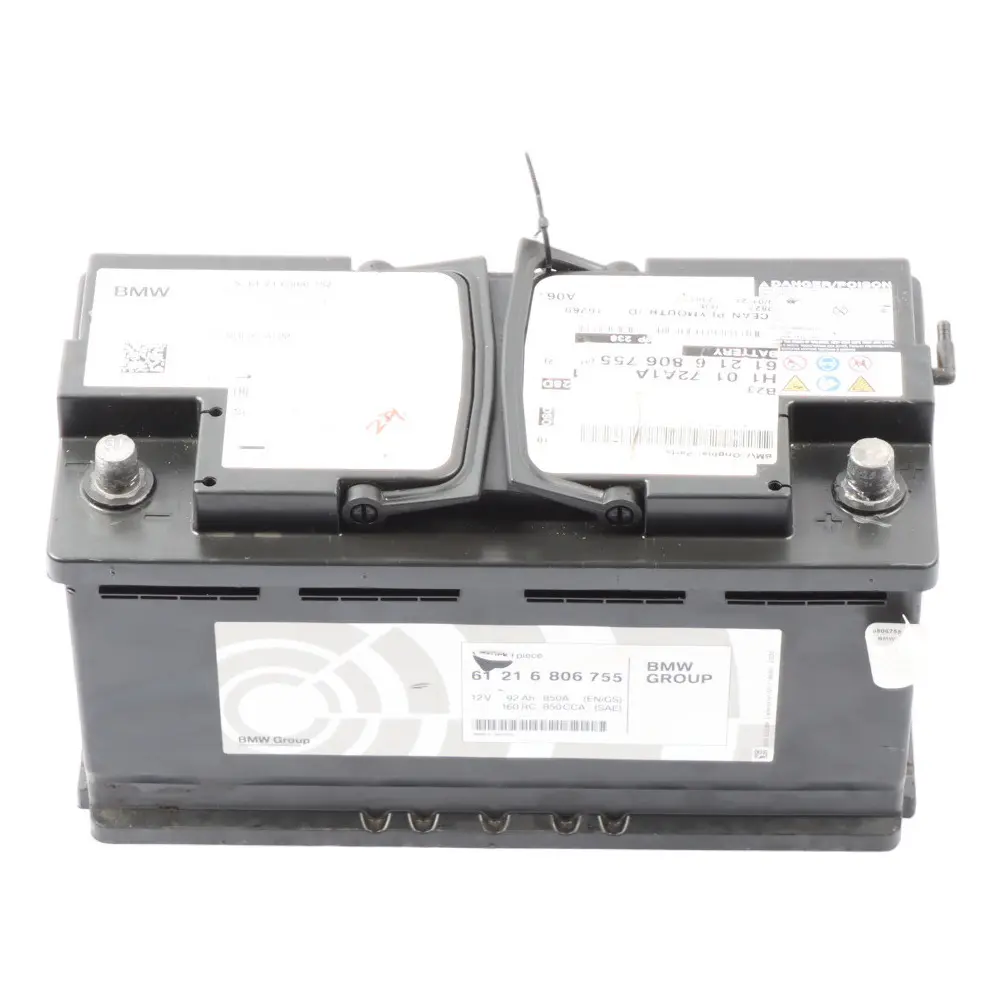 AGM Car Battery 12V 92Ah 850A to BMW with Part number 6806755 BMW AGM Car Battery 12V 92Ah 850A - SKU 6806755 - Part number 6806755