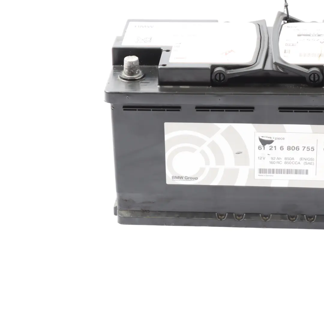 AGM Car Battery 12V 92Ah 850A to BMW with Part number 6806755 BMW AGM Car Battery 12V 92Ah 850A - SKU 6806755 - Part number 6806755