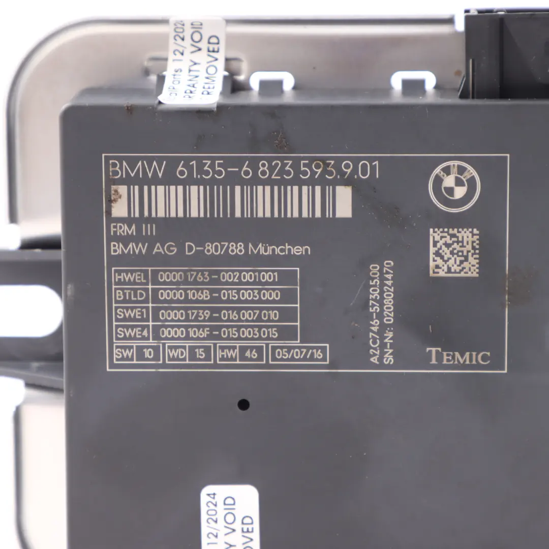 Front Lamp Headlight Footwell Control Module FRM III 3 Unit ECU to BMW F13 with Part number 6823593 BMW F13 Front Lamp Headlight Footwell Control Module FRM III 3 Unit ECU - SKU 6823593 - Part number 6823593