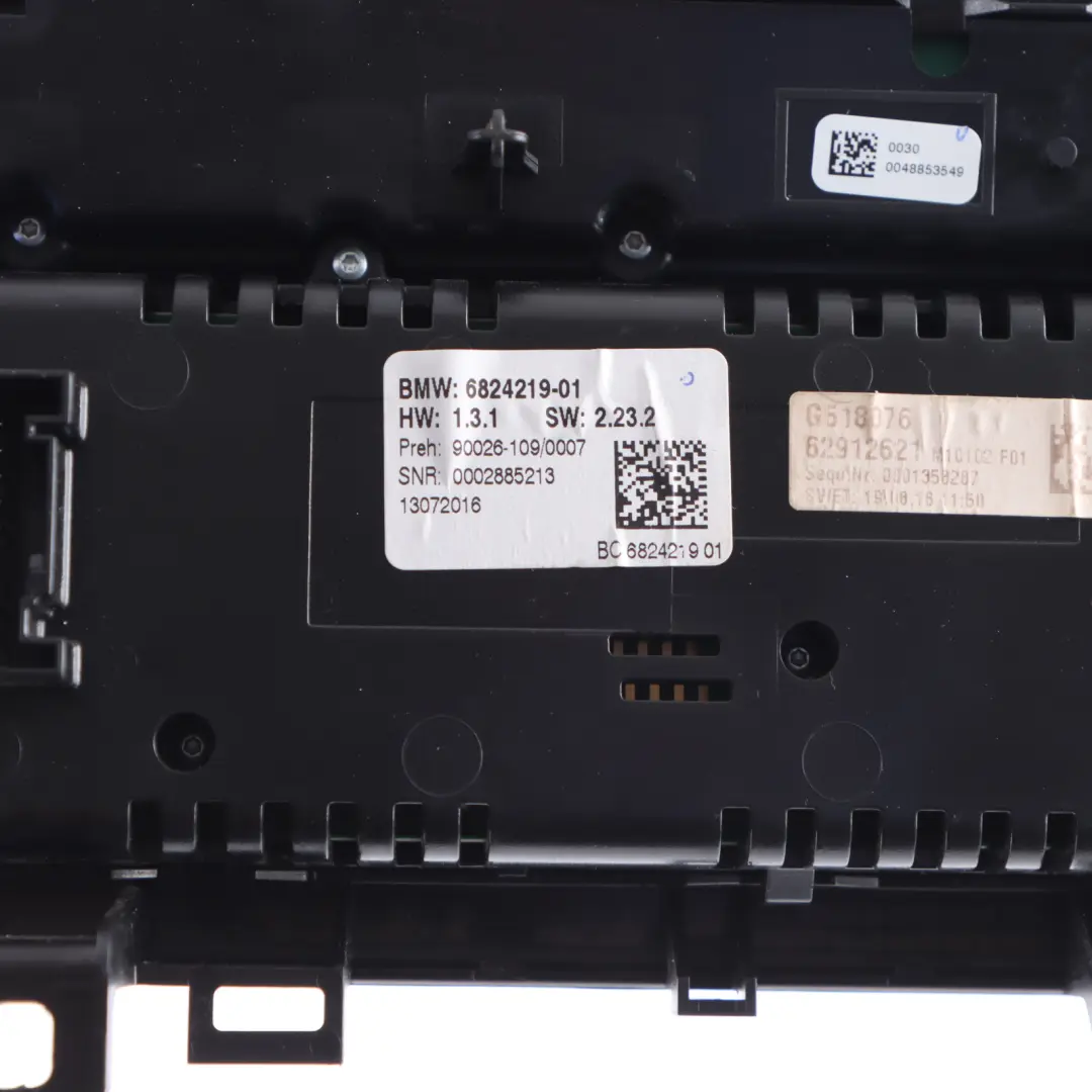 A/C Air Condition Heater Radio CD Player Control Panel to BMW F13 M6 with Part number 6824219 BMW F13 M6 A/C Air Condition Heater Radio CD Player Control Panel - SKU 6824219 - Part number 6824219