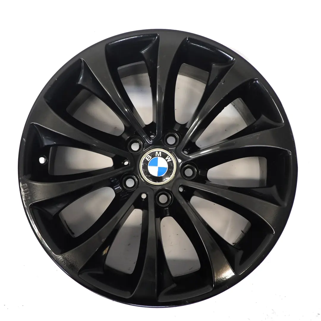 Schwarz Alufelge 18" 8J ET:30 Turbine Style für BMW F10 F11 F12 mit Teilenummer 6857665 BMW F10 F11 F12 Schwarz Alufelge 18" 8J ET:30 Turbine Style - SKU 6857665-4 - Teilenummer 6857665