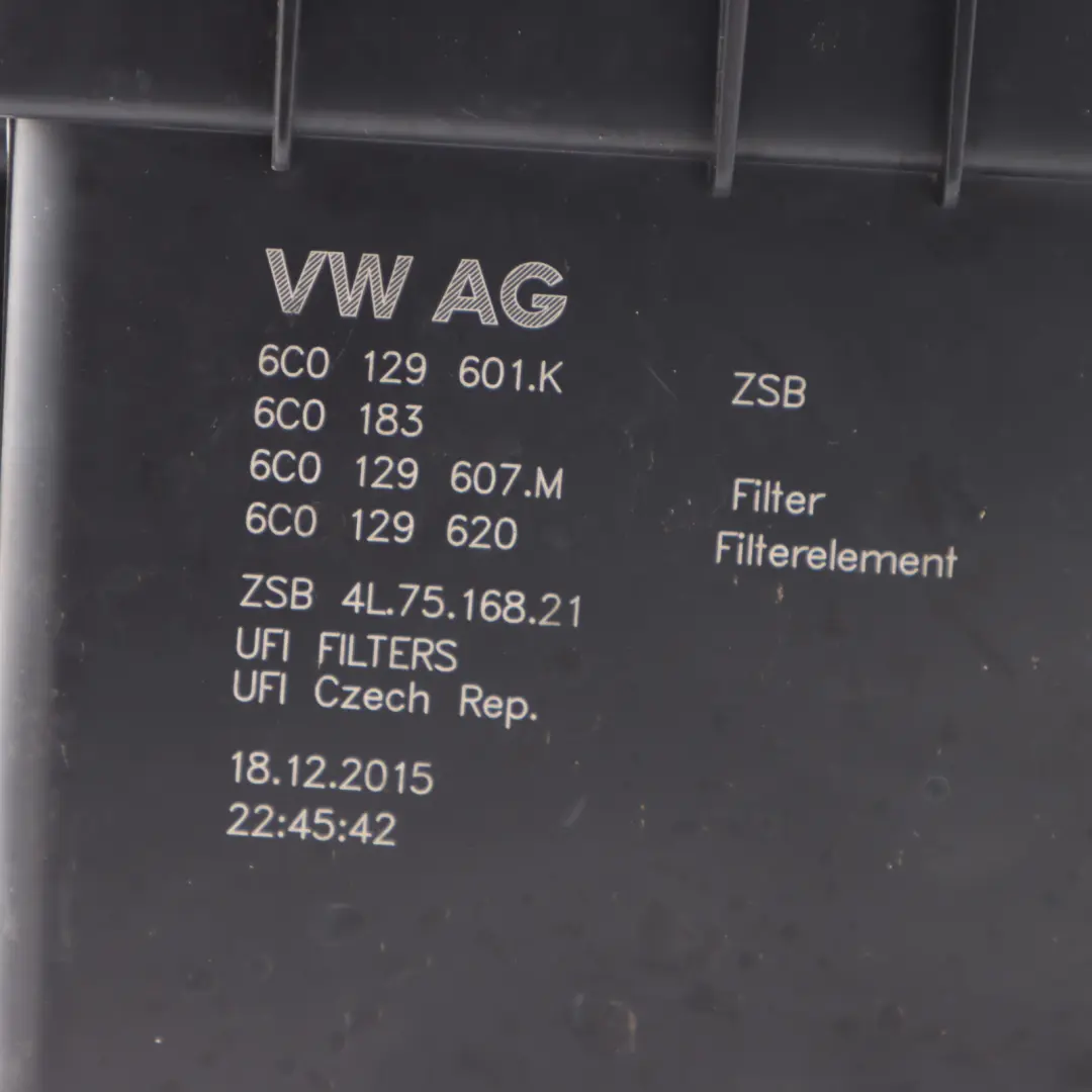 Filter Housing Box Assembly to Audi A1 8X Air with Part number 6C0129601K Audi A1 8X Air Filter Housing Box Assembly - SKU 6C0129601K - Part number 6C0129601K