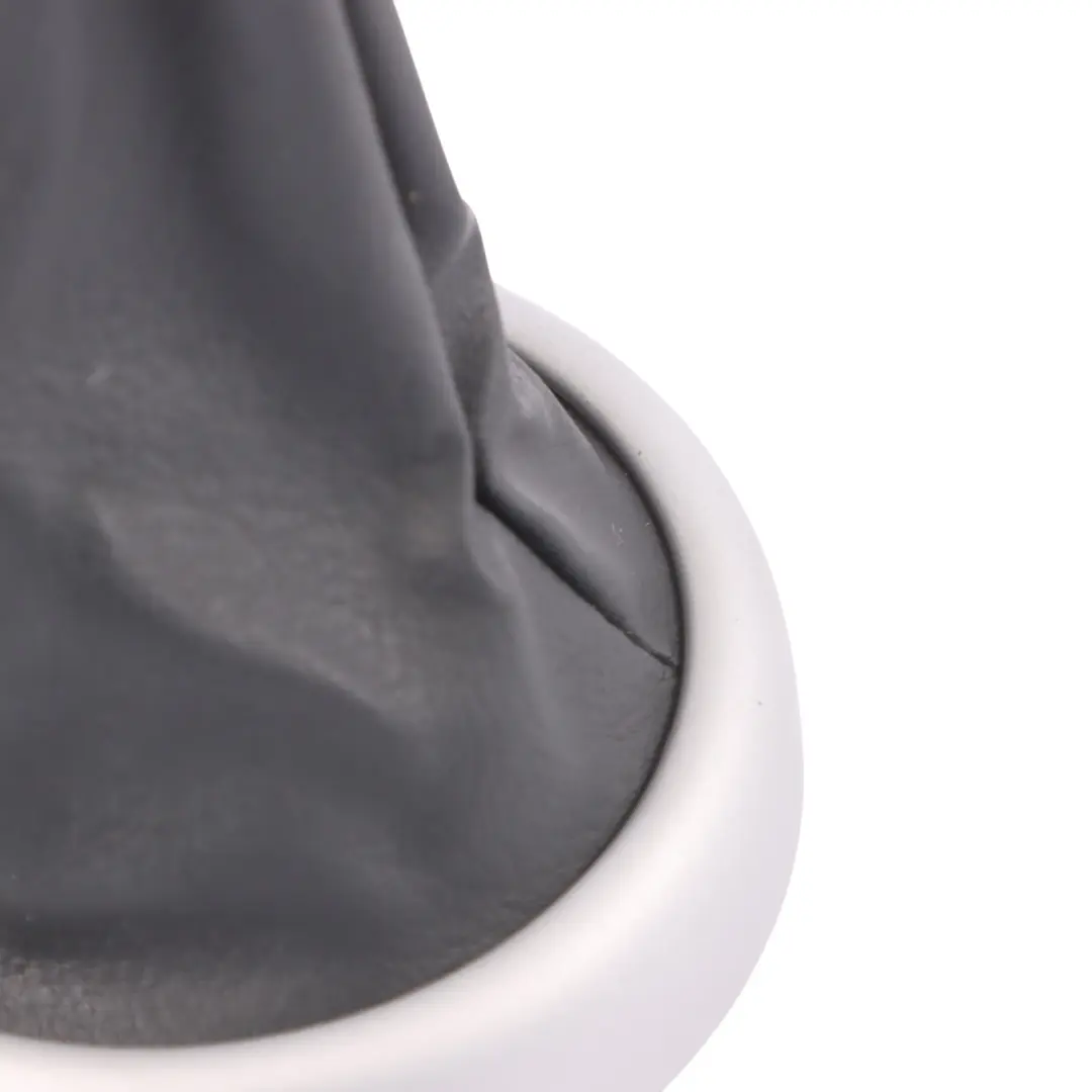 Trim Ring Silver Gearshift Lever Boot Panther Black to Mini R50 R52 with Part number 7052157 Mini R50 R52 Trim Ring Silver Gearshift Lever Boot Panther Black - SKU 7052157-3 - Part number 7052157