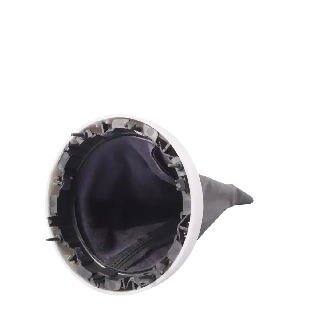 Trim Ring Silver Gearshift Lever Boot Panther Black to Mini R50 R52 with Part number 7052157 Mini R50 R52 Trim Ring Silver Gearshift Lever Boot Panther Black - SKU 7052157-3 - Part number 7052157