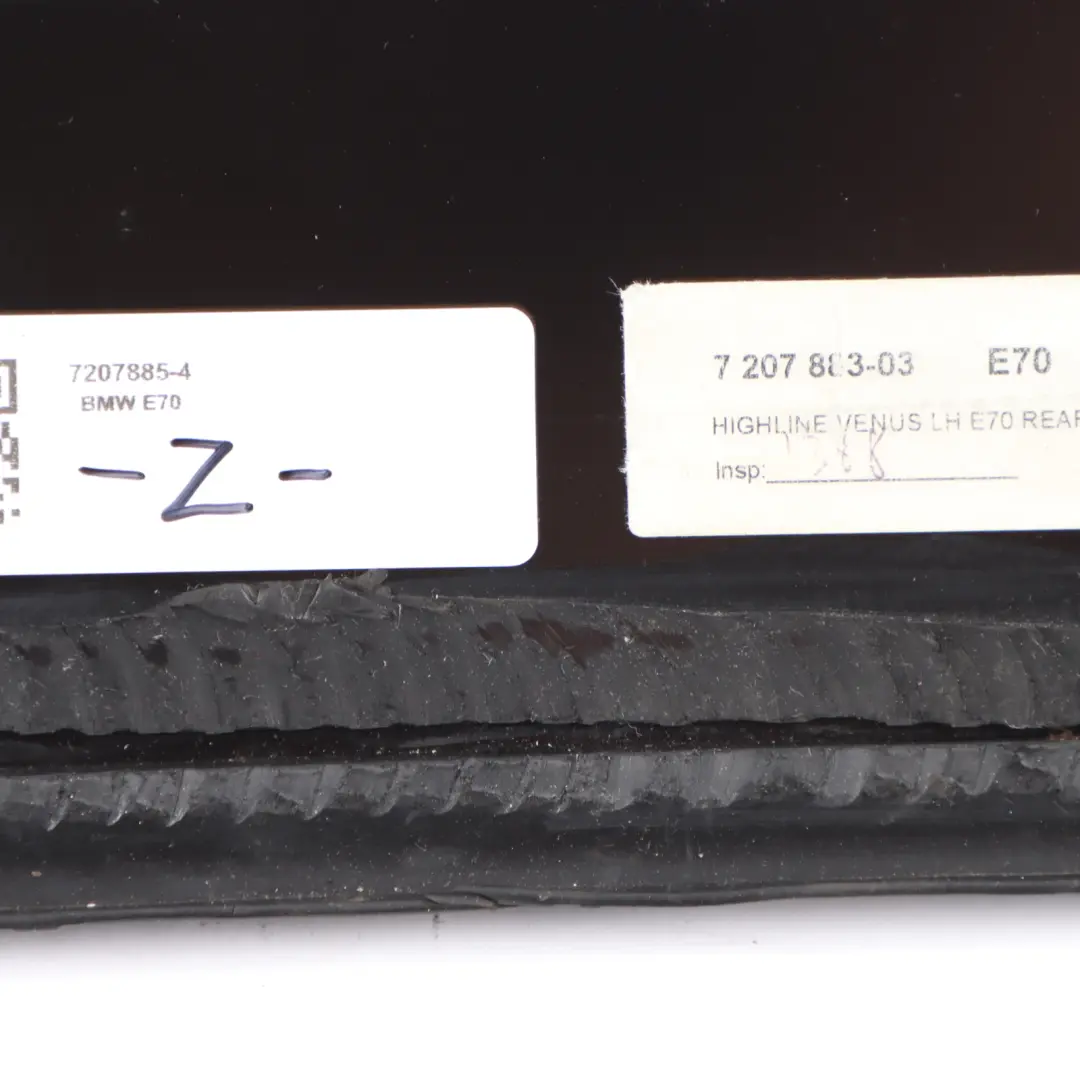 BMW X5 E70 Rear Side Window Black Glass Gasket Left N/S AS3 7207883 - SKU 7207885-4 - Part number 7207885