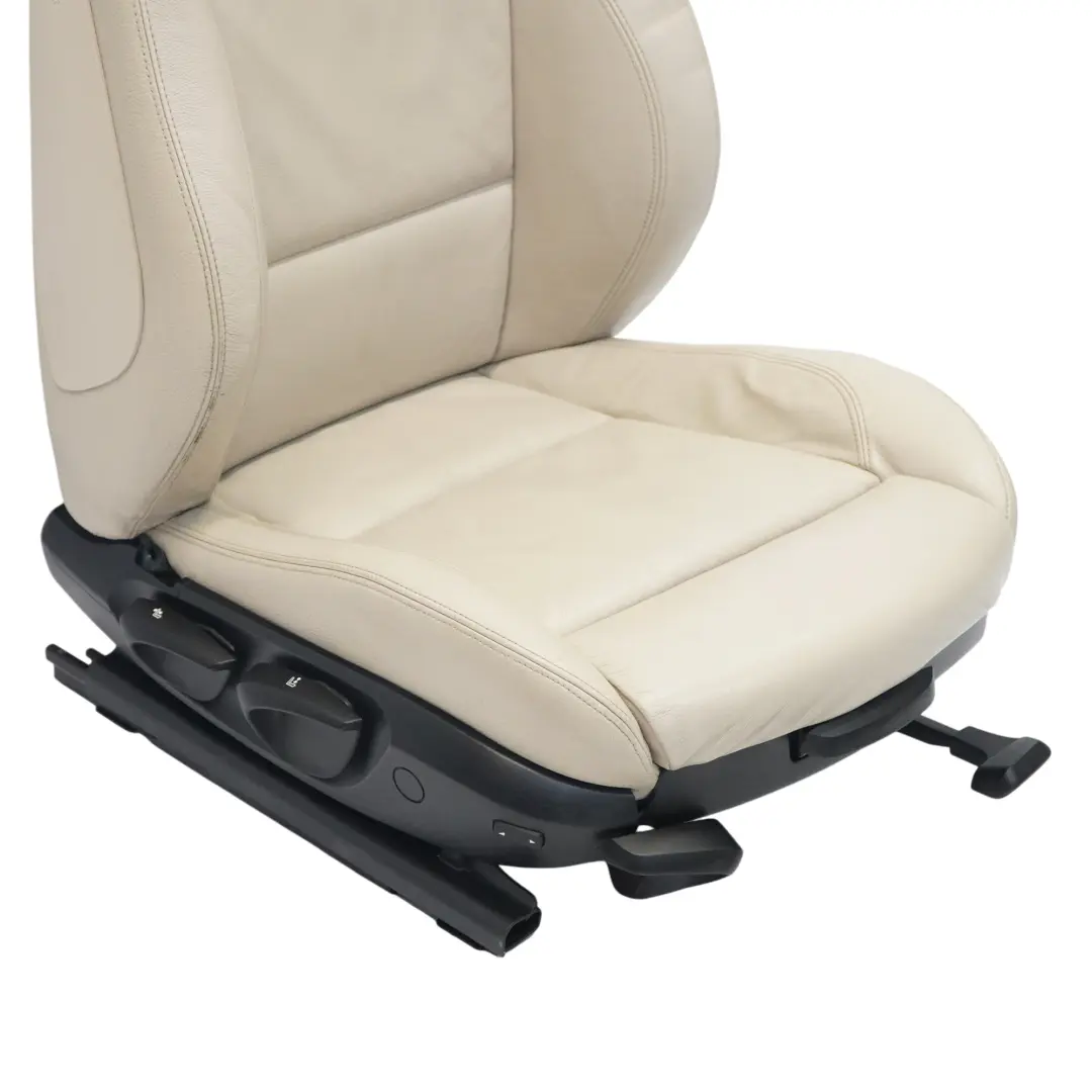 Front Right O/S Interior Heated Sport Leather Dakota Oyster to BMW E90 E91 LCI Seat with Part number 7257600 BMW E90 E91 LCI Seat Front Right O/S Interior Heated Sport Leather Dakota Oyster - SKU 7257600-1 - Part number 7257600