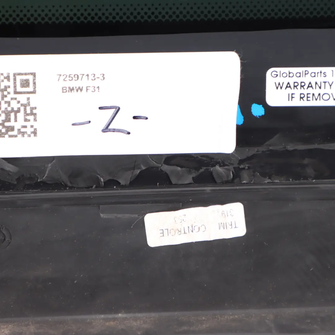 Vitre de custode latérale arrière gauche Touring Vert AS2 pour BMW F31 à propos du numéro de pièce 7259713 BMW F31 Vitre de custode latérale arrière gauche Touring Vert AS2 - SKU 7259713-3 - Numéro de pièce 7259713