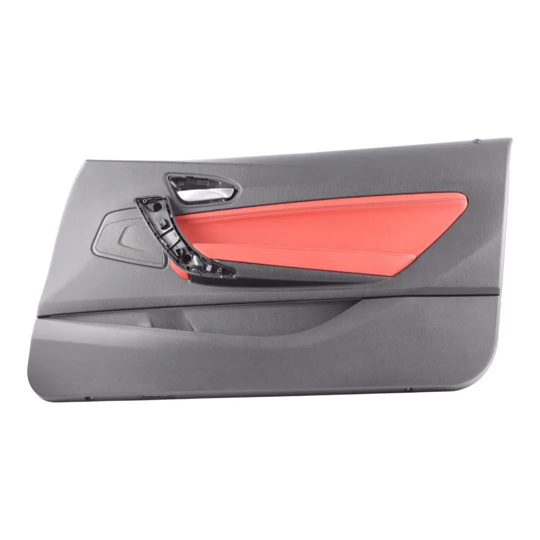 Fodera Porta Destra Pelle Rosso Corallo per BMW F21 F22 con numero di parte 7285390 BMW F21 F22 Fodera Porta Destra Pelle Rosso Corallo - SKU 7285390-1 - Numero di parte 7285390