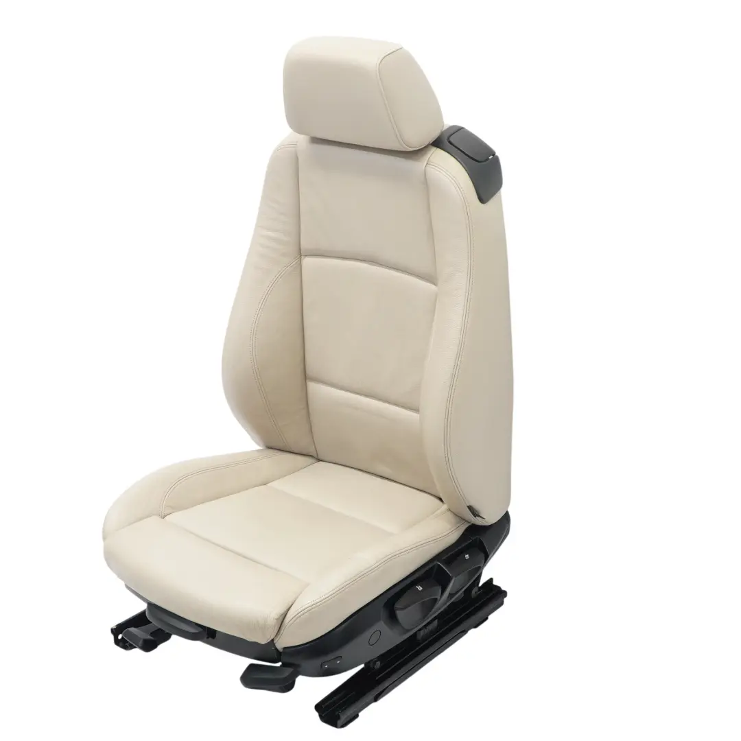 Front Left N/S Heated Leather Boston Oyster to BMW E88 Convertible Sport Seat with Part number 7295023 BMW E88 Convertible Sport Seat Front Left N/S Heated Leather Boston Oyster - SKU 7295023-1 - Part number 7295023