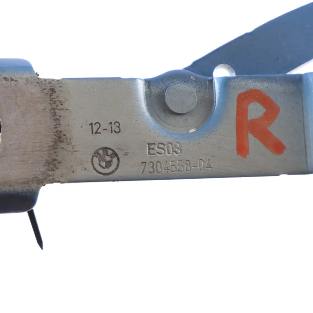 BMW F22 F23 Rear Trunk Lid Hinge Right O/S Estoril Blue - B45 - SKU 7304558-EB - Part number 7304558