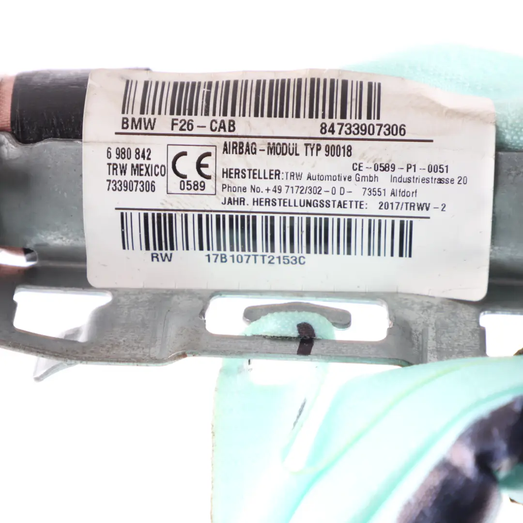 Head Air Module Curtain Unit Left N/S to BMW X4 F26 with Part number 7339073 BMW X4 F26 Head Air Module Curtain Unit Left N/S - SKU 7339073 - Part number 7339073