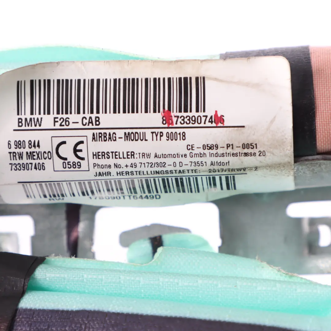 Head Air Module Roof Curtain Right O/S to BMW X4 F26 with Part number 7339074 BMW X4 F26 Head Air Module Roof Curtain Right O/S - SKU 7339074 - Part number 7339074