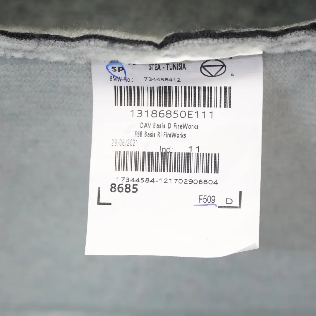 Seat Cloth Mini F54 F56 F57 F60 Front Right O/S Fabric Firework / Carbon Black - SKU 7344584 - Part number 7344584