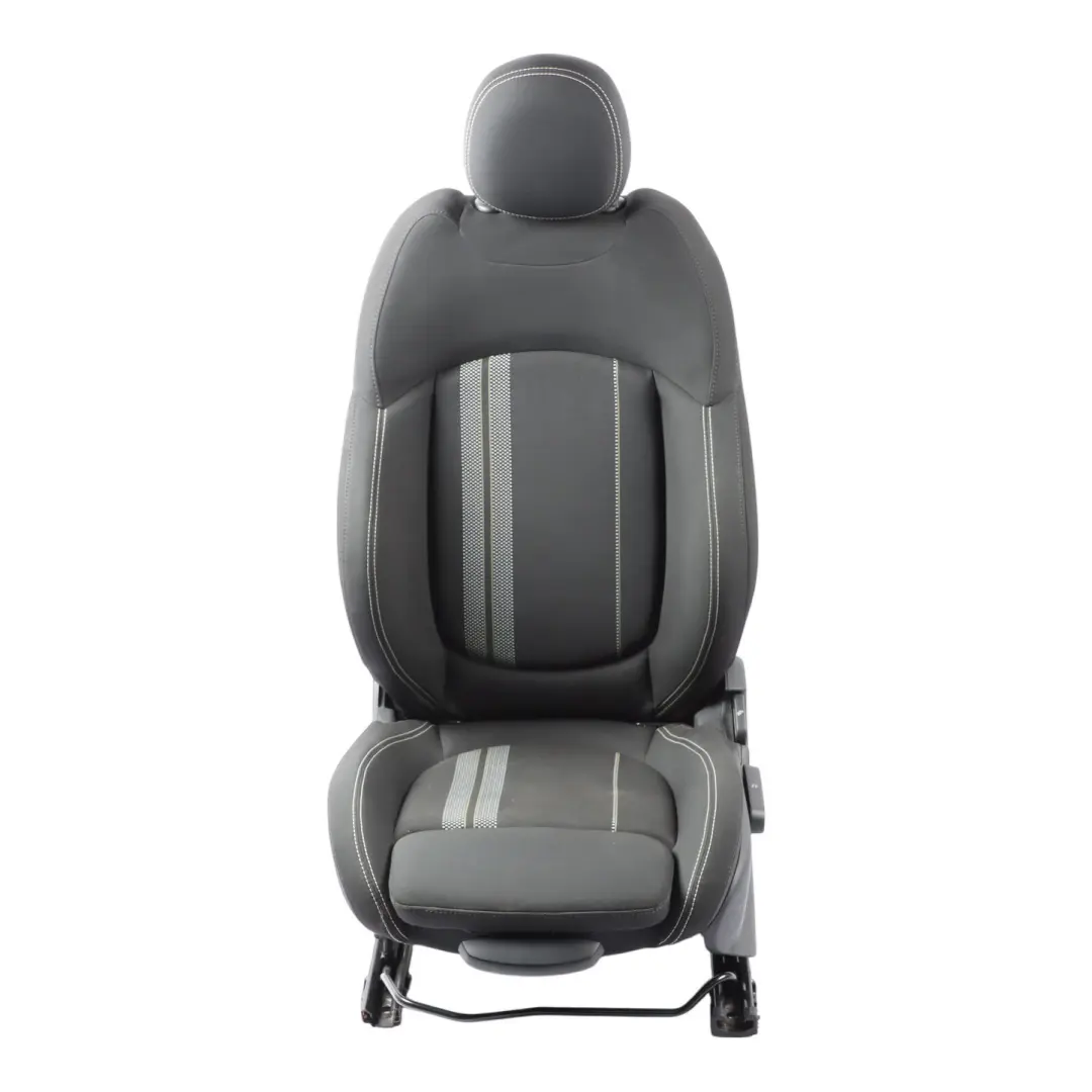 Front Left N/S Cloth Double Stripe Carbon Black to Mini Countryman F60 Sport Seat with Part number 7344591 Mini Countryman F60 Sport Seat Front Left N/S Cloth Double Stripe Carbon Black - SKU 7344591 - Part number 7344591