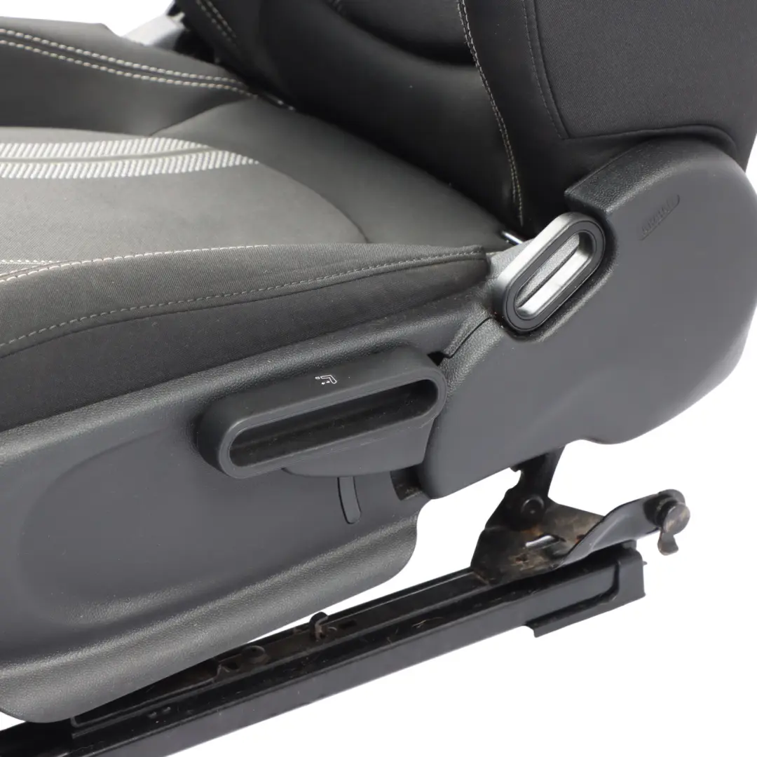 Front Left N/S Cloth Double Stripe Carbon Black to Mini Countryman F60 Sport Seat with Part number 7344591 Mini Countryman F60 Sport Seat Front Left N/S Cloth Double Stripe Carbon Black - SKU 7344591 - Part number 7344591