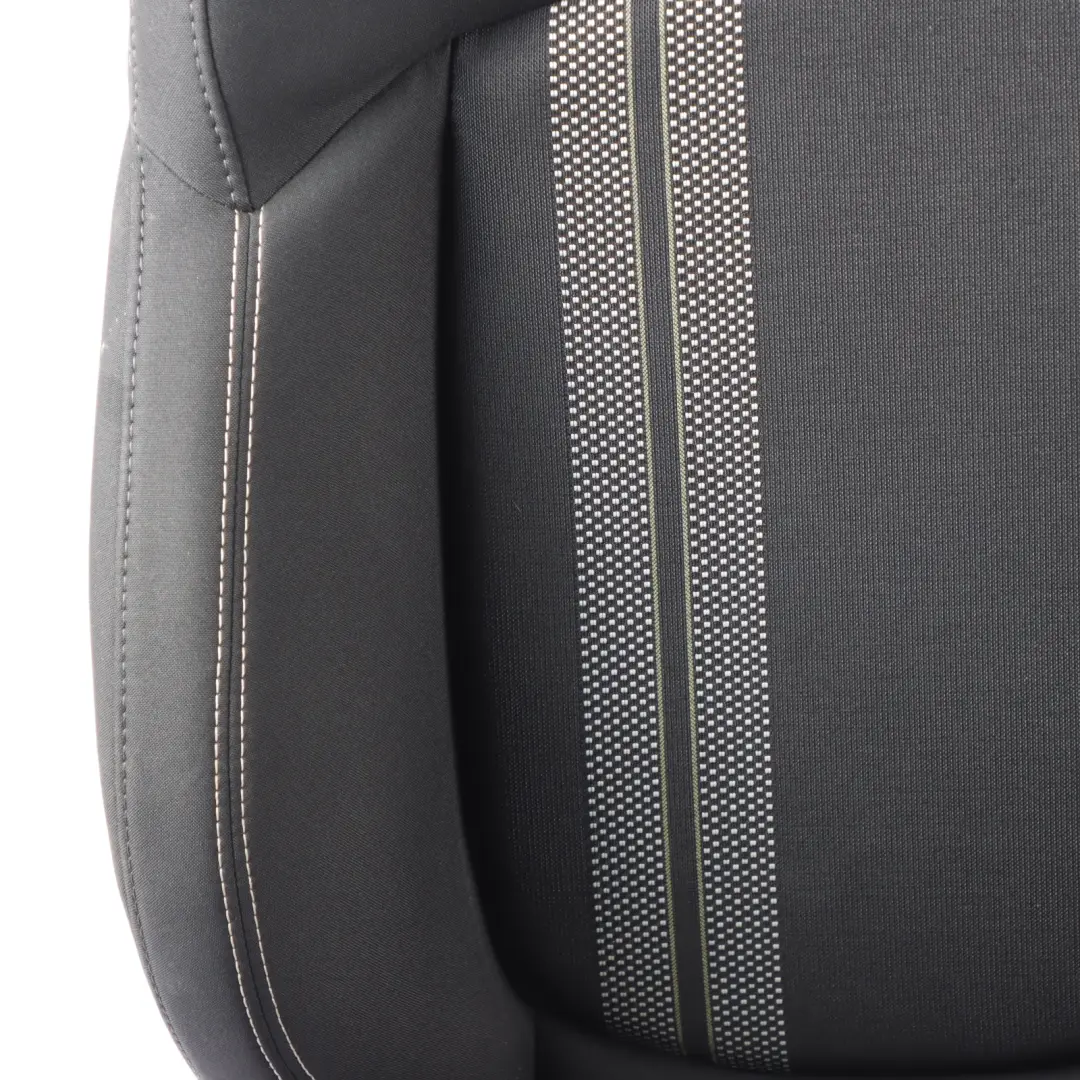 Front Left N/S Cloth Double Stripe Carbon Black to Mini Countryman F60 Sport Seat with Part number 7344591 Mini Countryman F60 Sport Seat Front Left N/S Cloth Double Stripe Carbon Black - SKU 7344591 - Part number 7344591