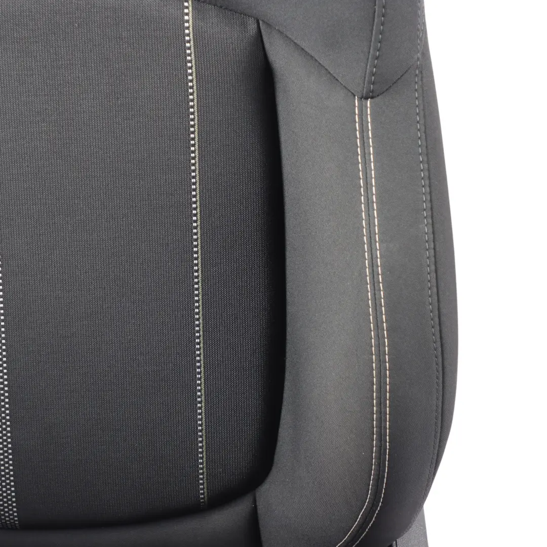 Front Left N/S Cloth Double Stripe Carbon Black to Mini Countryman F60 Sport Seat with Part number 7344591 Mini Countryman F60 Sport Seat Front Left N/S Cloth Double Stripe Carbon Black - SKU 7344591 - Part number 7344591