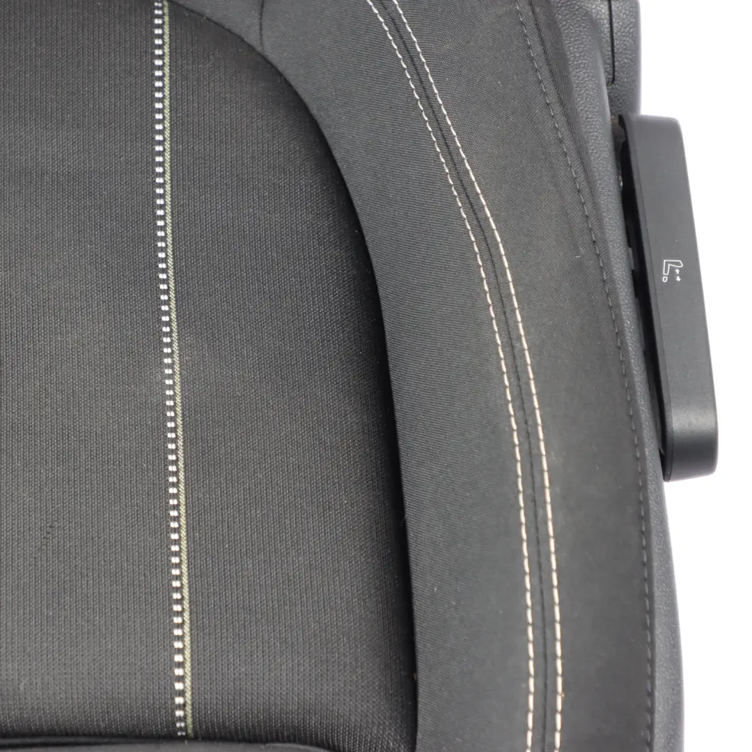 Front Left N/S Cloth Double Stripe Carbon Black to Mini Countryman F60 Sport Seat with Part number 7344591 Mini Countryman F60 Sport Seat Front Left N/S Cloth Double Stripe Carbon Black - SKU 7344591 - Part number 7344591