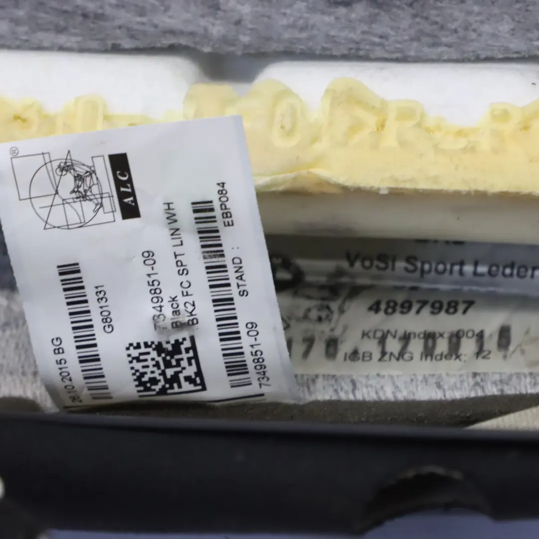 Housse de siège BMW F07 GT F10 LCI Avant Gauche Droite Chauffée Sport Cuir Noir pour à propos du numéro de pièce 7349851 Housse de siège BMW F07 GT F10 LCI Avant Gauche Droite Chauffée Sport Cuir Noir - SKU 7349851-2 - Numéro de pièce 7349851