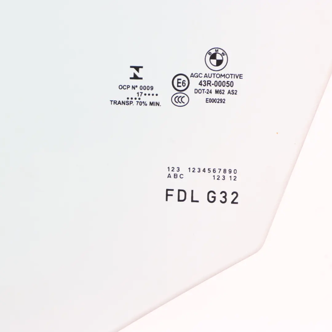 BMW G32 Vetro Laterale Anteriore Porta Sinistra AS2 Vetro Verde - SKU 7379829 - Numero di parte 7379829