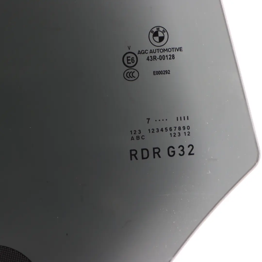 Side Window Glass Door Right O/S to BMW G32 Rear with Part number 7382564 BMW G32 Rear Side Window Glass Door Right O/S - SKU 7382564 - Part number 7382564