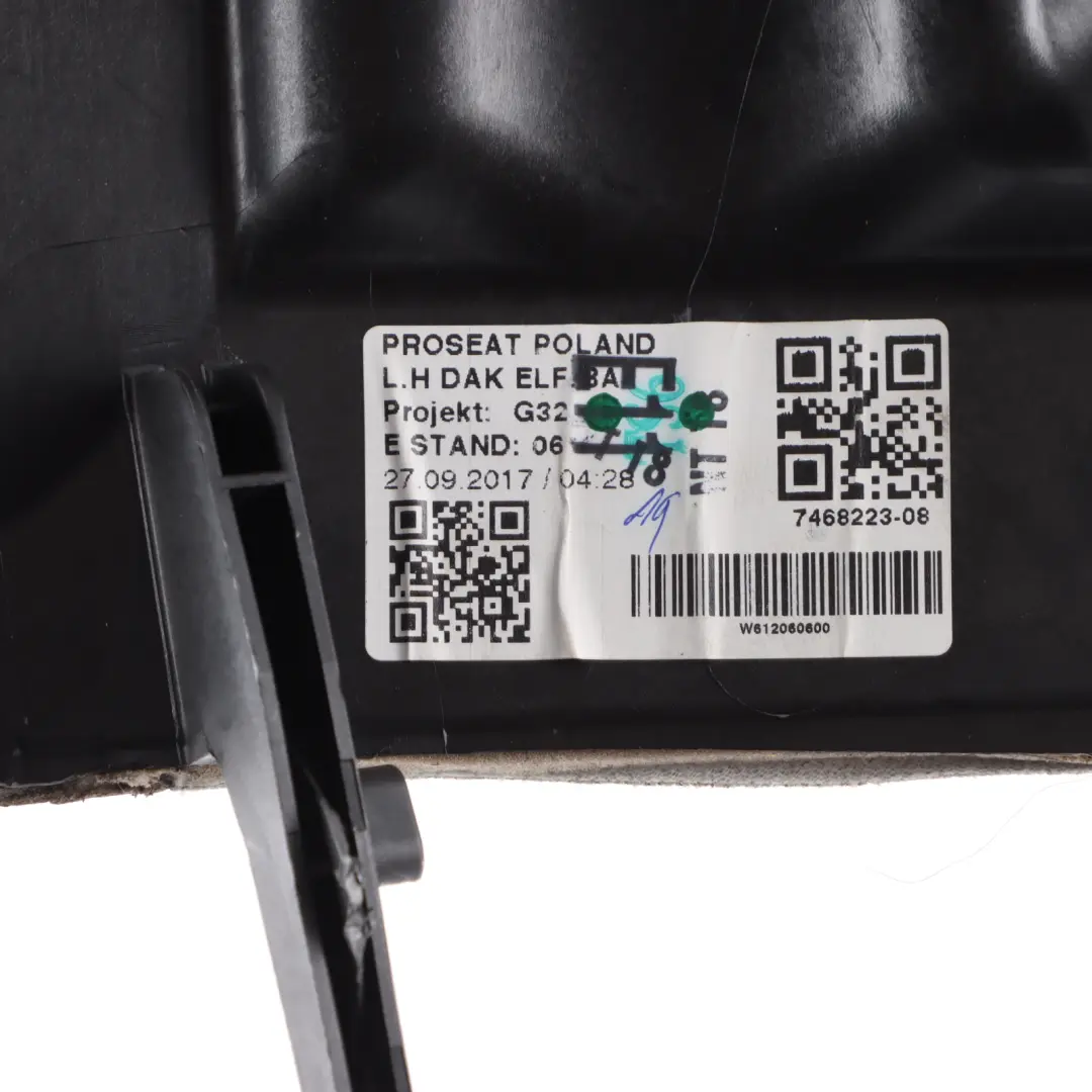 Backrest Lateral Panel Seat Left N/S Side Finisher Cover to BMW G32 Rear with Part number 7468223 BMW G32 Rear Backrest Lateral Panel Seat Left N/S Side Finisher Cover - SKU 7468223 - Part number 7468223