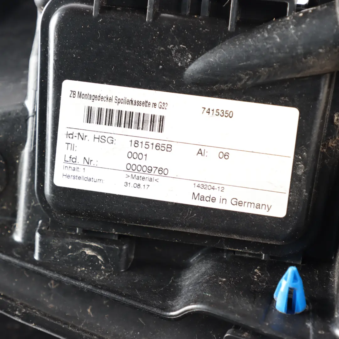 Spoiler Boot Trunk Lid Tailgate Rear Trim Sophistograu Grey Metallic A90 to BMW G32 with Part number 7481774 BMW G32 Spoiler Boot Trunk Lid Tailgate Rear Trim Sophistograu Grey Metallic A90 - SKU 7481774-SOP - Part number 7481774