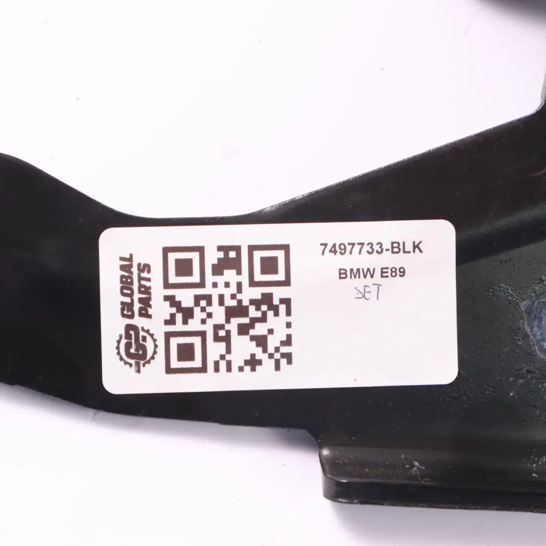 Trunk Boot Lid Hinge Right Left N/O/S Gas Strut Black Set to BMW Z4 E89 with Part number 7497733 BMW Z4 E89 Trunk Boot Lid Hinge Right Left N/O/S Gas Strut Black Set - SKU 7497733-BLK - Part number 7497733
