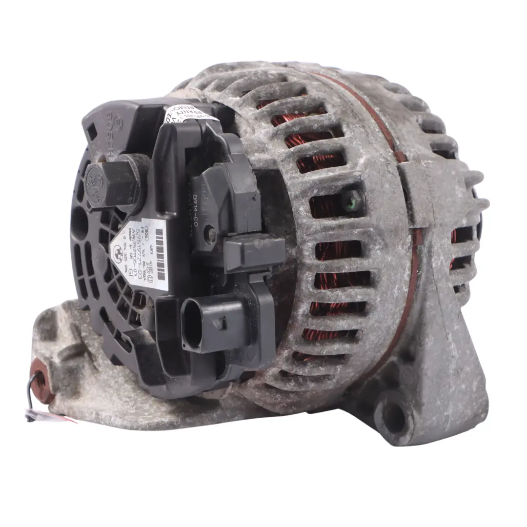 BMW E46 E60 E61 E65 E66 E83 M54 Alternador Generador 150A BOSCH - SKU 7521135 - Número de pieza 7521135