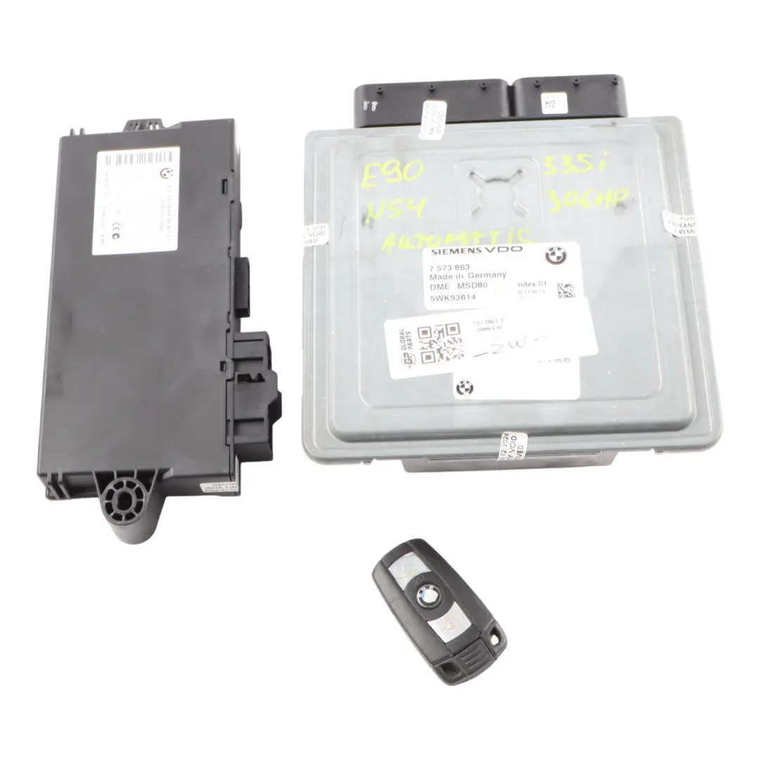 N54 ECU Kit Control Unit DME CAS3 Key Automatic to BMW E90 E92 335i Petrol with Part number 7573863 BMW E90 E92 335i Petrol N54 ECU Kit Control Unit DME CAS3 Key Automatic - SKU 7573863-1 - Part number 7573863