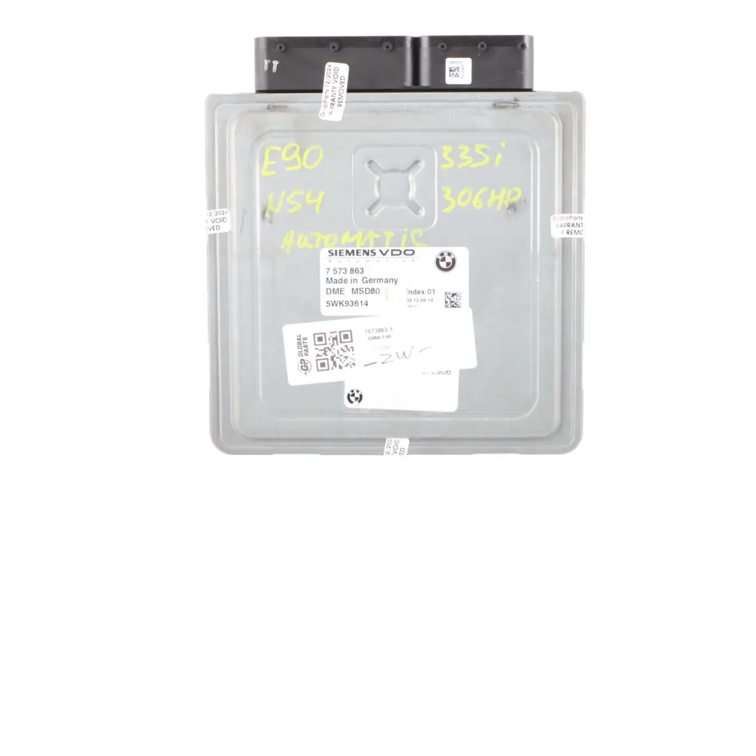 N54 ECU Kit Control Unit DME CAS3 Key Automatic to BMW E90 E92 335i Petrol with Part number 7573863 BMW E90 E92 335i Petrol N54 ECU Kit Control Unit DME CAS3 Key Automatic - SKU 7573863-1 - Part number 7573863