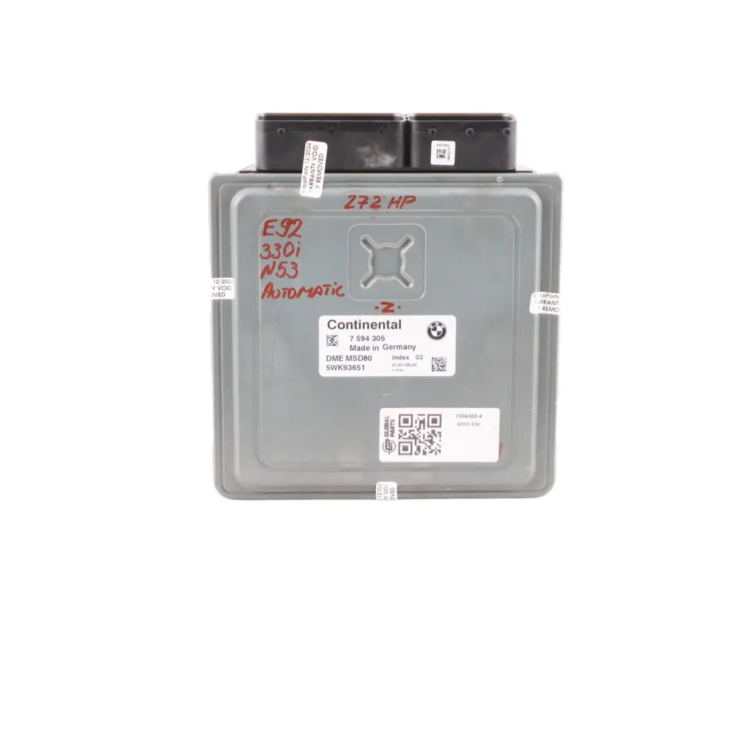 N53 272HP ECU DME Kit CAS3 + Key Automatic to BMW E90 E91 E92 330i with Part number 7594305 BMW E90 E91 E92 330i N53 272HP ECU DME Kit CAS3 + Key Automatic - SKU 7594305-4 - Part number 7594305