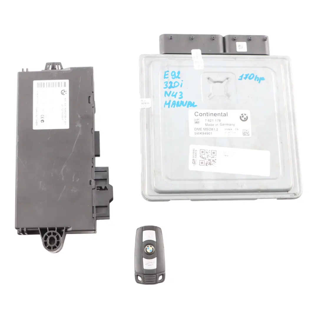 N43 120i 320i 170HP Engine ECU Kit CAS3 + Key Manual to BMW E81 E87 LCI E90 with Part number 7621178 BMW E81 E87 LCI E90 N43 120i 320i 170HP Engine ECU Kit CAS3 + Key Manual - SKU 7621178-9 - Part number 7621178