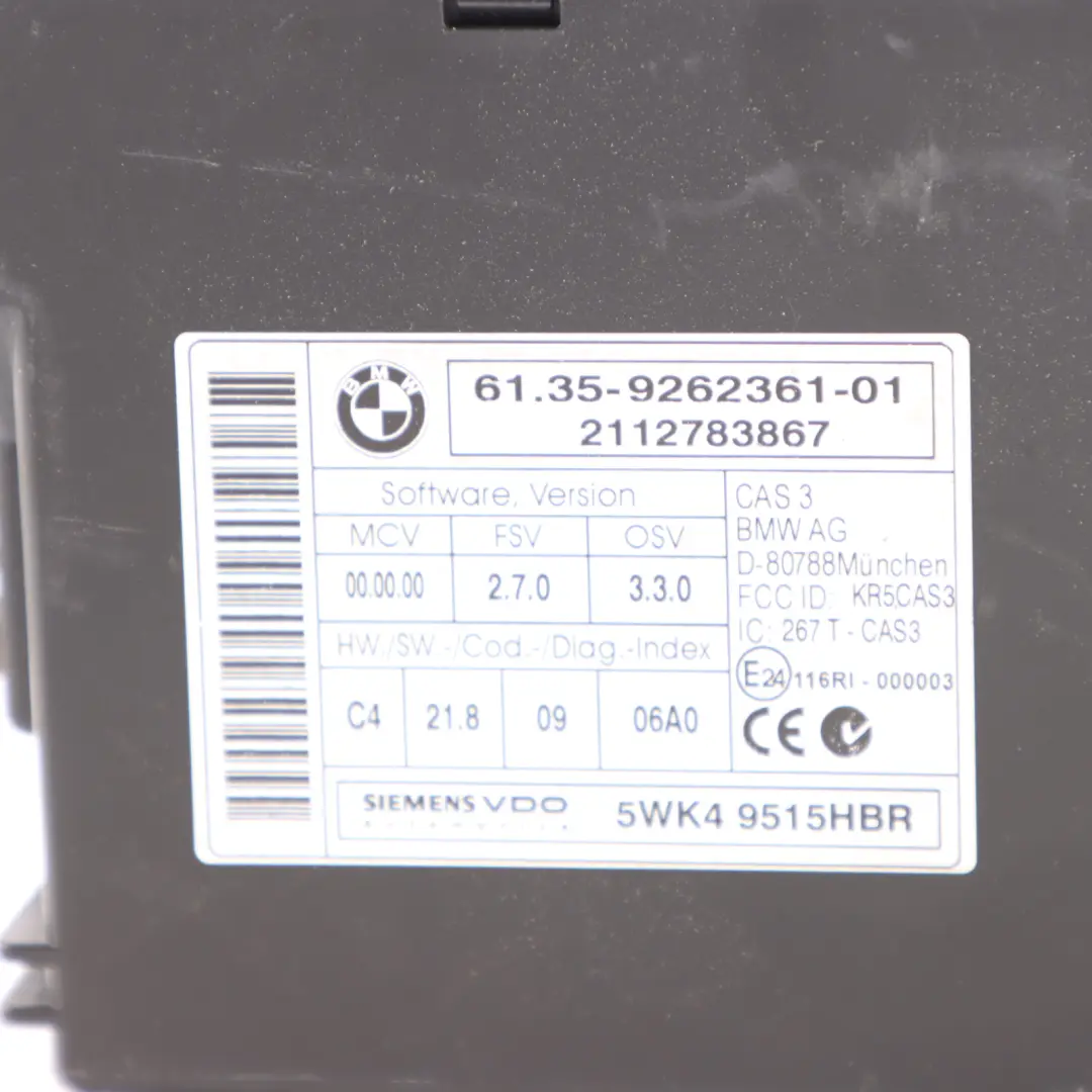 N43 120i 320i 170HP Engine ECU Kit CAS3 + Key Manual to BMW E81 E87 LCI E90 with Part number 7621178 BMW E81 E87 LCI E90 N43 120i 320i 170HP Engine ECU Kit CAS3 + Key Manual - SKU 7621178-9 - Part number 7621178