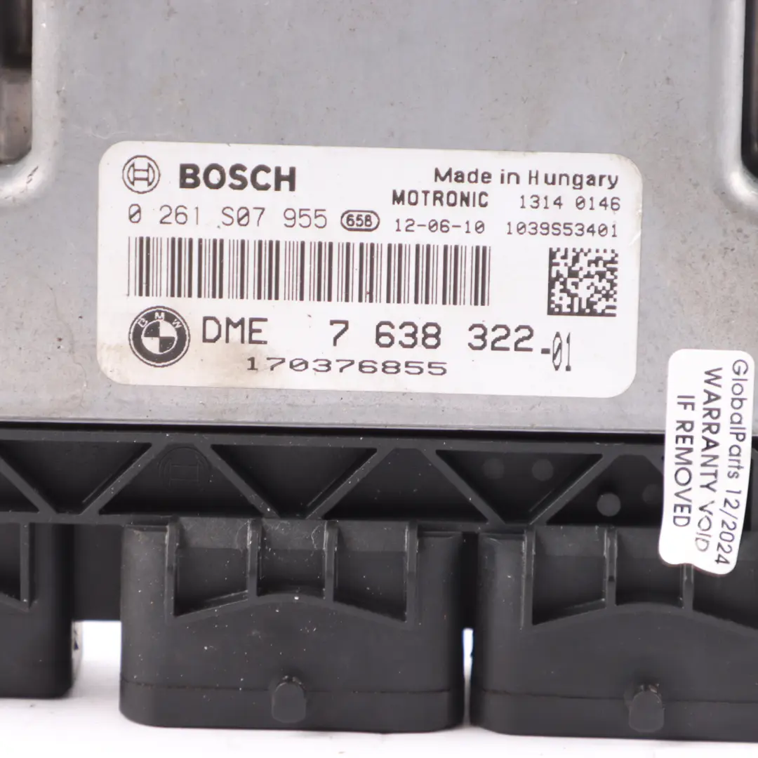 Mini Cooper One R56 LCI N16 1.6 122HP Petrol Engine Unit ECU DME Manual - SKU 7638322 - Part number 7638322
