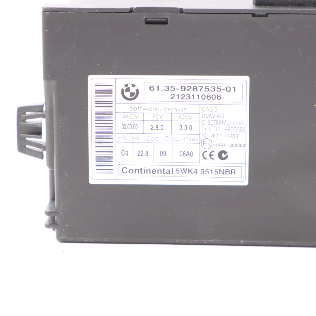 20i N20 184HP Petrol Engine ECU Kit CAS3 + Key Manual BMW Z4 E89 sDrive - SKU 7645762-1 - Part number 7645762
