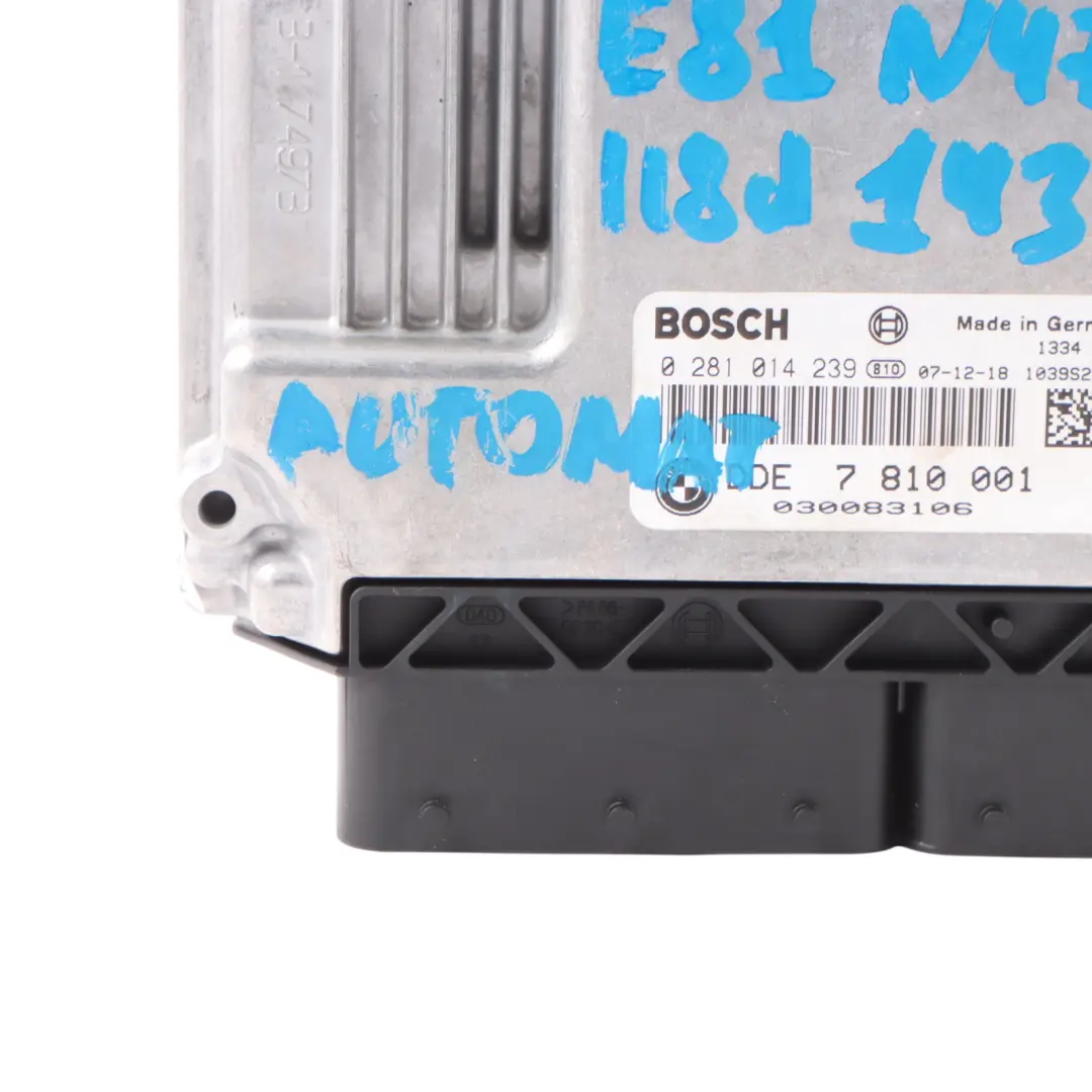 BMW E81 E87 LCI E90 N47 Diesel Engine DDE ECU Control Unit Automatic - SKU 7810001-4 - Part number 7810001