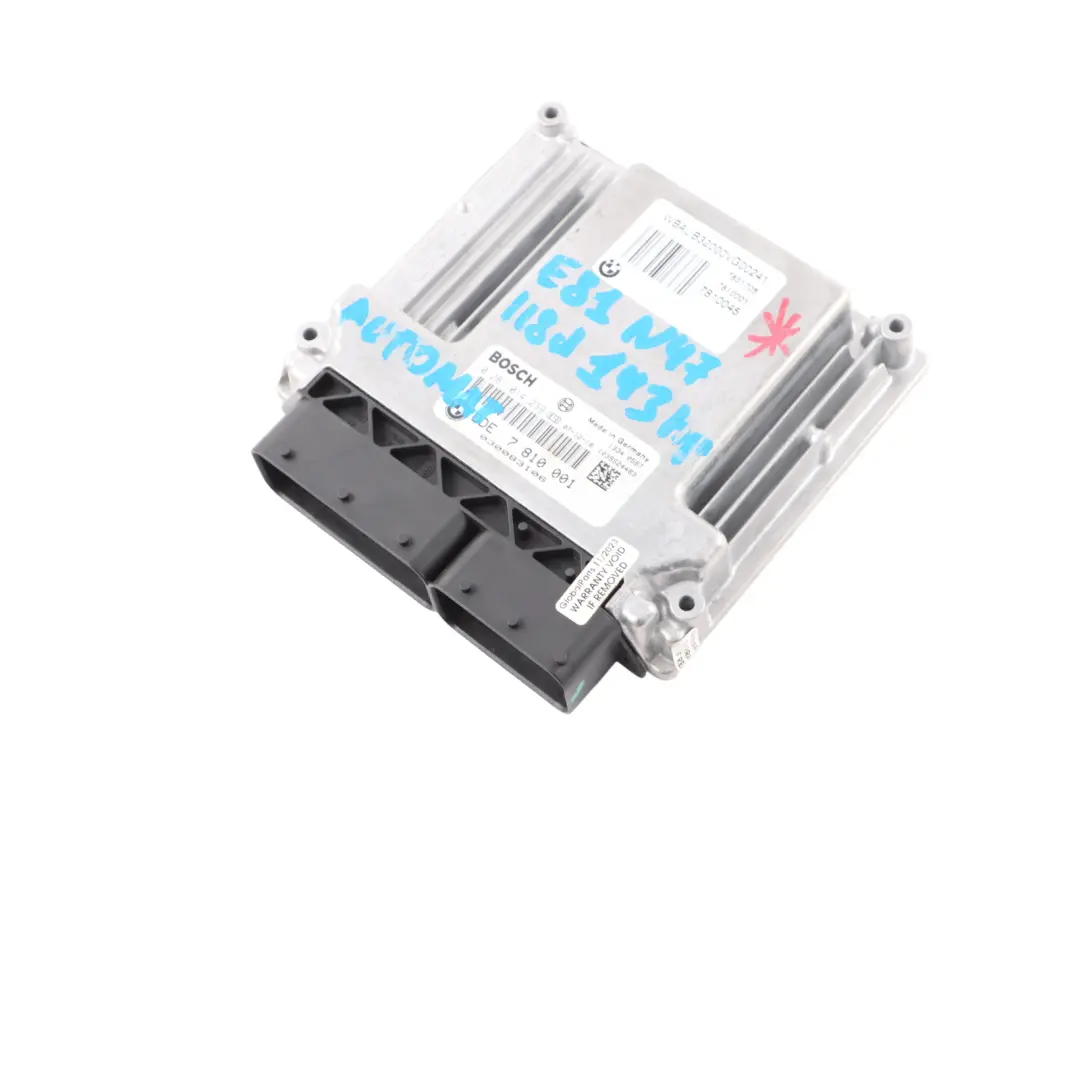 N47 Diesel Engine DDE ECU Control Unit Automatic to BMW E81 E87 LCI E90 with Part number 7810001 BMW E81 E87 LCI E90 N47 Diesel Engine DDE ECU Control Unit Automatic - SKU 7810001-4 - Part number 7810001