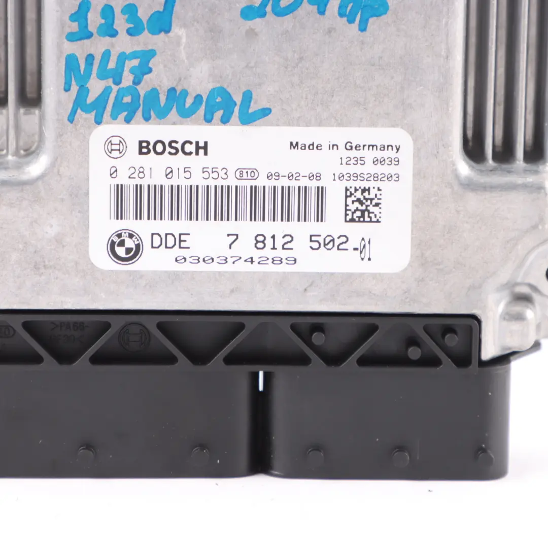 BMW E81 E82 E87 LCI E88 N47S 123d ECU Kit DDE + CAS3 + Key Manual - SKU 7812502-3 - Part number 7812502